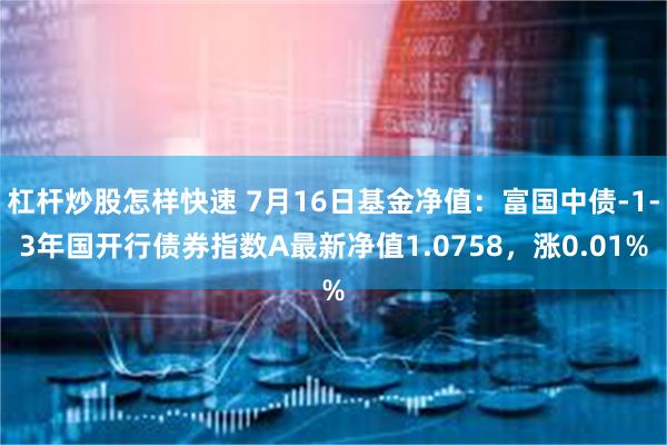 杠杆炒股怎样快速 7月16日基金净值：富国中债-1-3年国开行债券指数A最新净值1.0758，涨0.01%