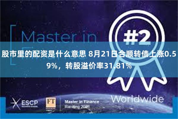 股市里的配资是什么意思 8月21日合顺转债上涨0.59%，转股溢价率31.81%